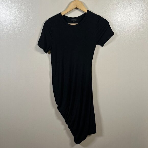 Sen Collection Asymmetric Dress Size Medium Ruched Art to Wear Minimal Stretch - Picture 1 of 8